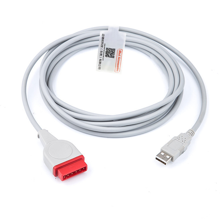 Siwy kabel adaptera TPU IBP Trwały Kompatybilny dla GE Marquette do USB