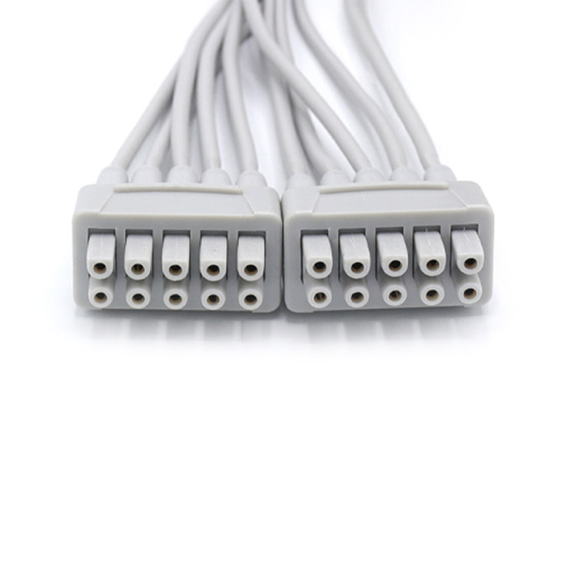 GE Marquette EKG Kabel 10 Wprowadza Szary Kolor Kompatybilny Stabilny