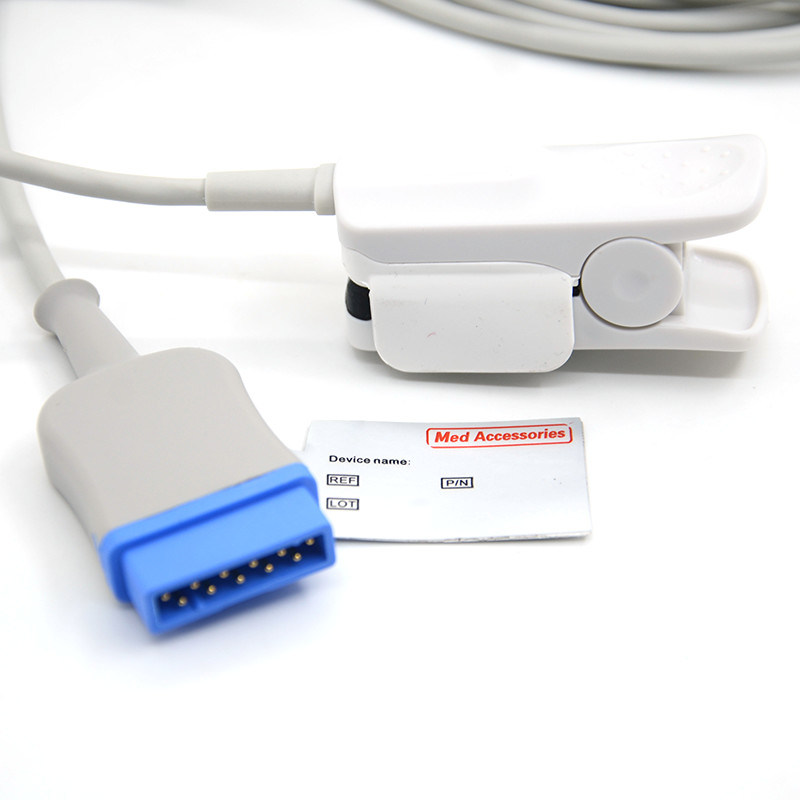 Wielokrotnie używalny Dash 2000/3000 Kompatybilny GE 11Pin Solar 8000/8000M Adult Finger Clip Monitor Sensor SpO2 Cable