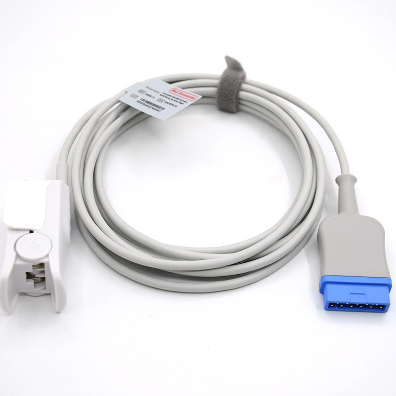 Wielokrotnie używalny Dash 2000/3000 Kompatybilny GE 11Pin Solar 8000/8000M Adult Finger Clip Monitor Sensor SpO2 Cable