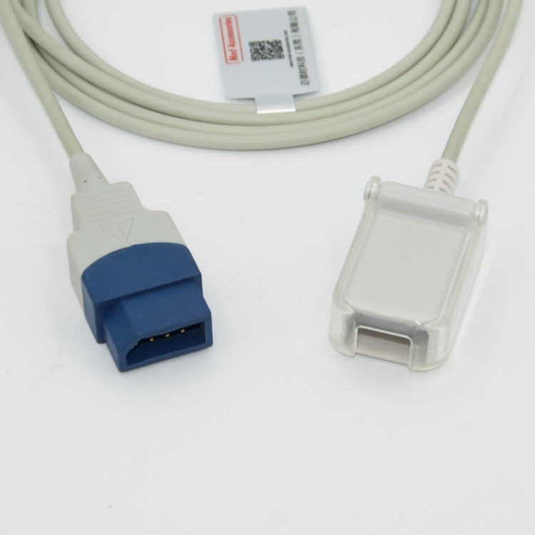 Czarny kabel czujnika Spo2 z materiałem TPU i okresem 12 miesięcy