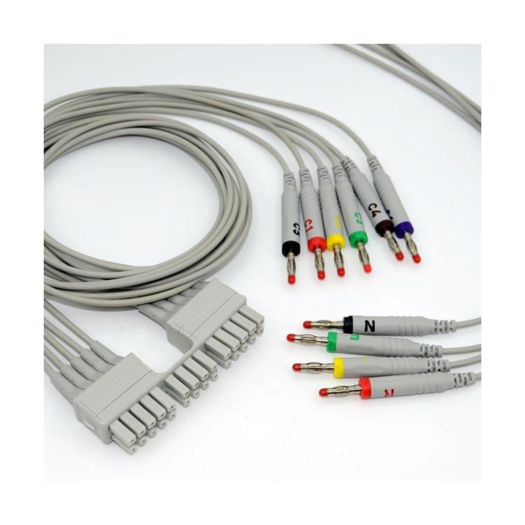 Okrągły przewód monitorujący pacjenta Akcesorium Kabel EKG / zestaw kabli EKG dla pacjentów dla usług medycznych