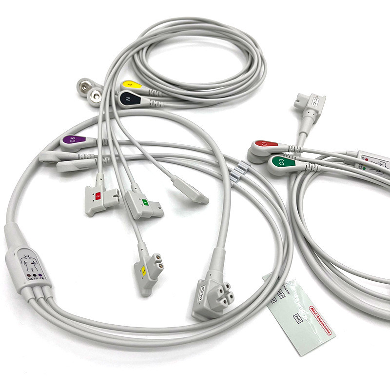 PH 10lead TC30 LEAD WIRES EKG Monitor Kabel Szary Kolor Bezlateks Wielofunkcyjny