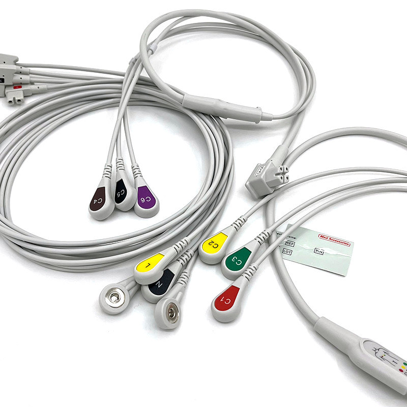 PH 10lead TC30 LEAD WIRES EKG Monitor Kabel Szary Kolor Bezlateks Wielofunkcyjny