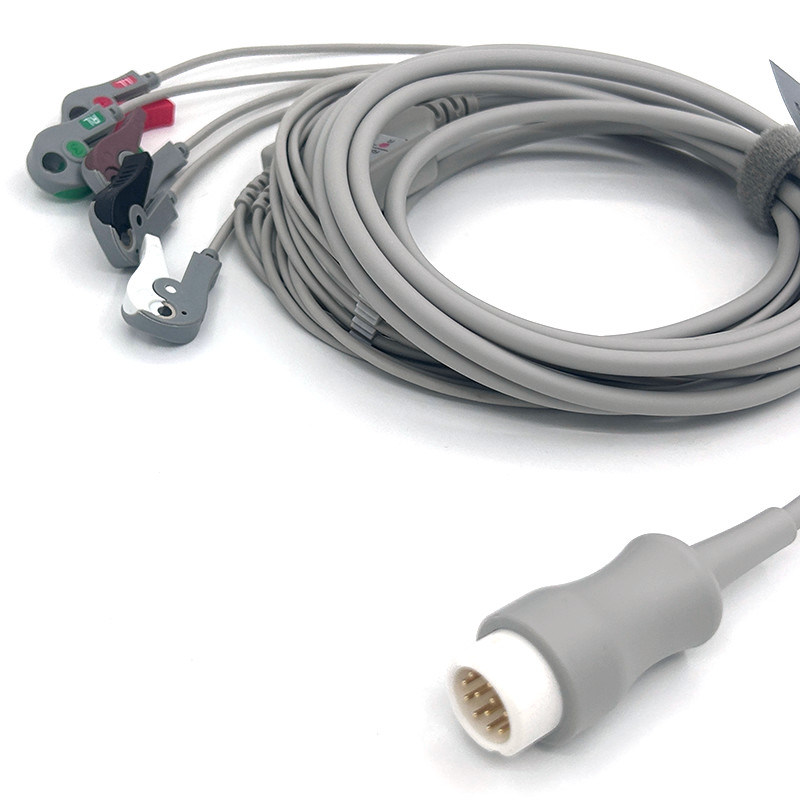 HP 12Pin 5lead WIRES EKG Monitor Kabel Szary Kolor Bezlateks Wielofunkcyjny