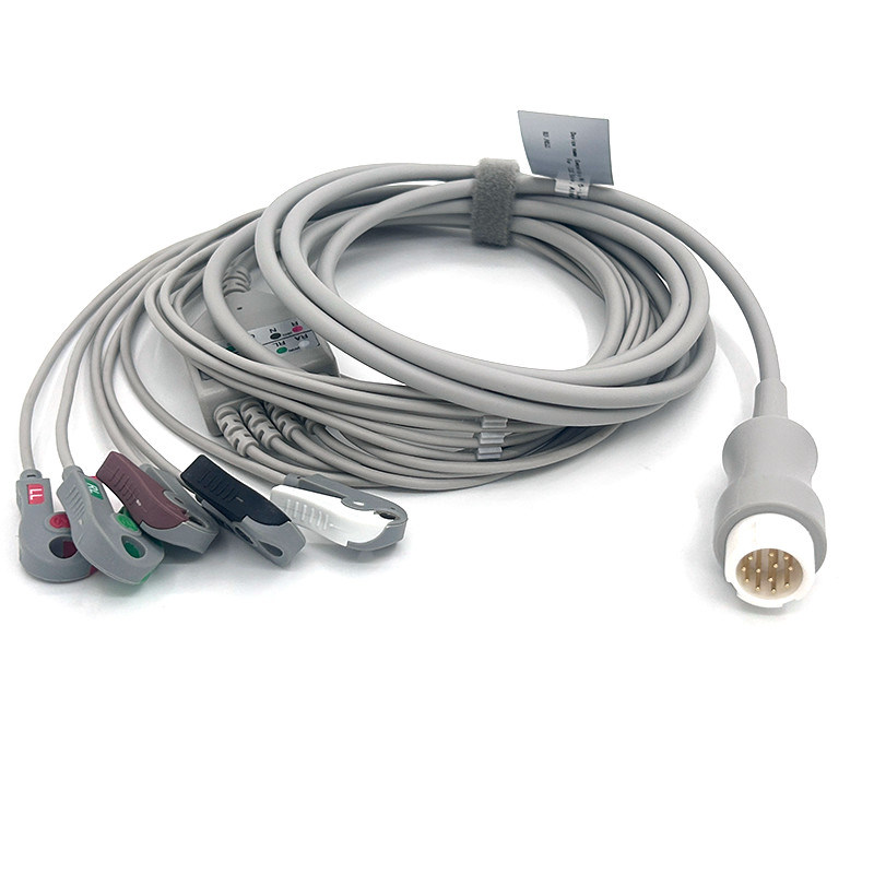 HP 12Pin 5lead WIRES EKG Monitor Kabel Szary Kolor Bezlateks Wielofunkcyjny