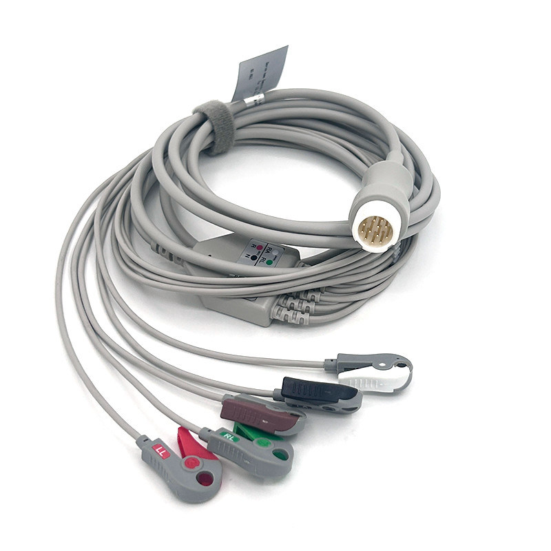 HP 12Pin 5lead WIRES EKG Monitor Kabel Szary Kolor Bezlateks Wielofunkcyjny