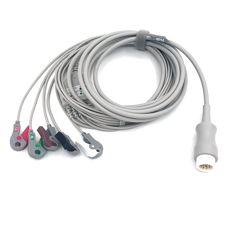 HP 12Pin 5lead WIRES EKG Monitor Kabel Szary Kolor Bezlateks Wielofunkcyjny