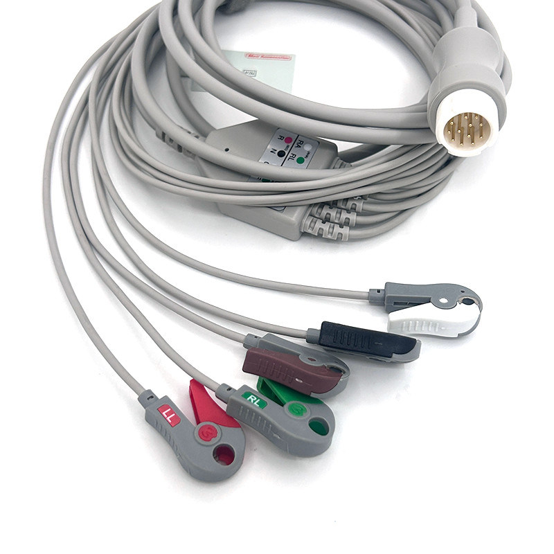 HP 12Pin 5lead WIRES EKG Monitor Kabel Szary Kolor Bezlateks Wielofunkcyjny
