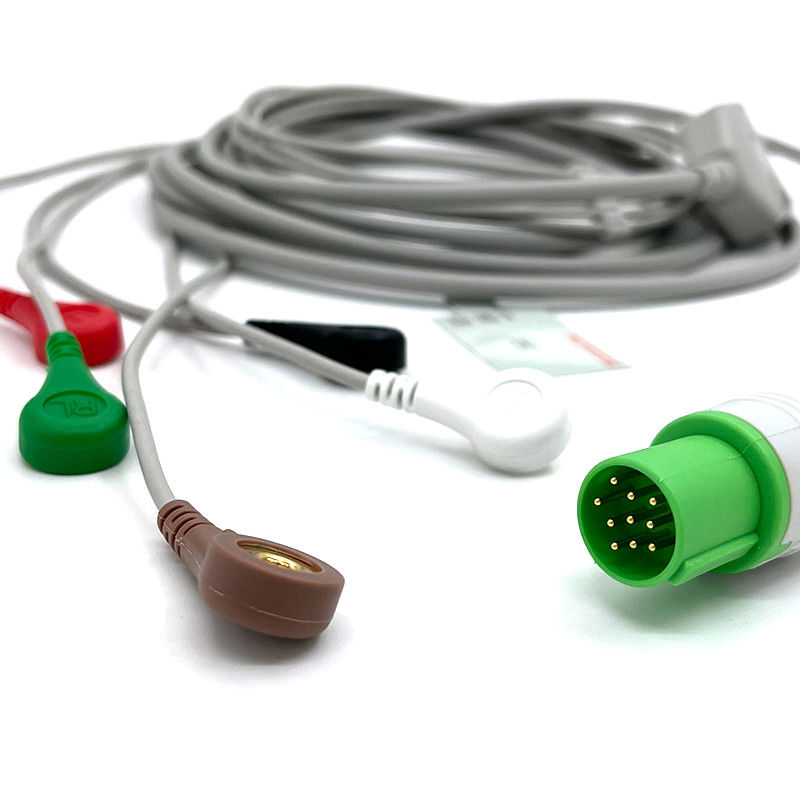 GE Helige 10 Pin EKG 5lead EKG Med Akcesoria Medyczne EKG Monitor Kabel Wielofunkcyjny 0.9m Wielkość