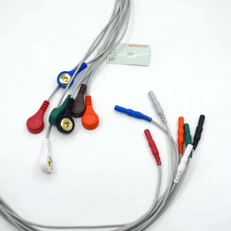 Wysokiej jakości DIN Typ 7 Lead Snap Holter Recorder Ecg Lead Wire