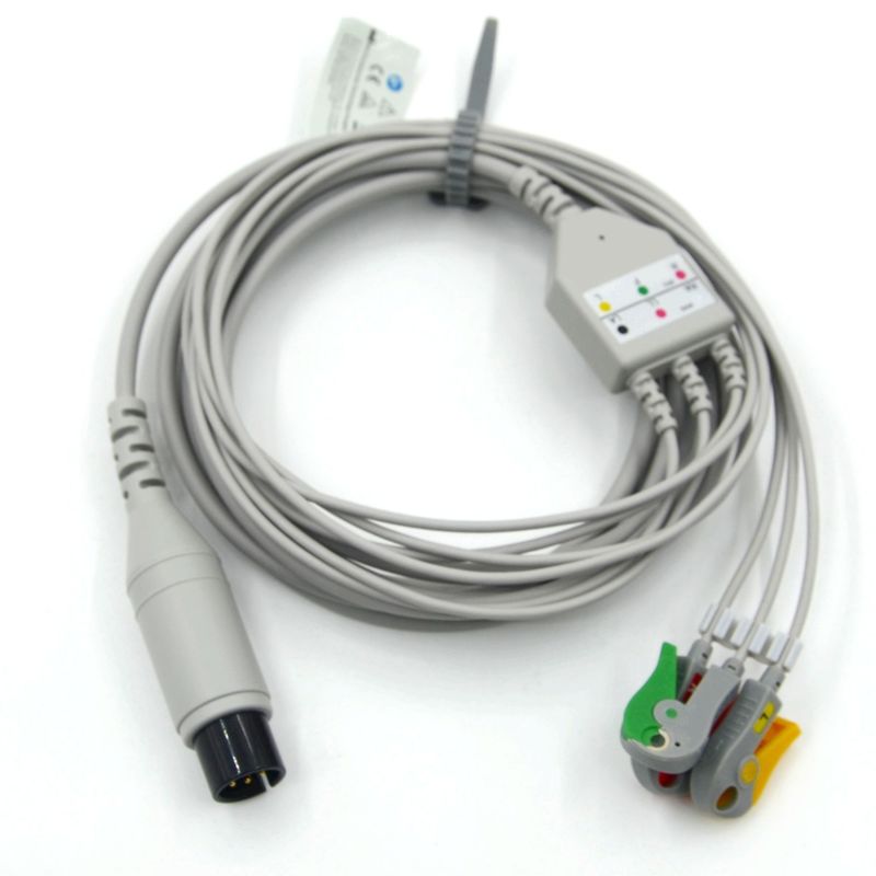 Compatible AAMI Compatible 3 Lead ECG Cable IEC Grabber For Medical Accessories