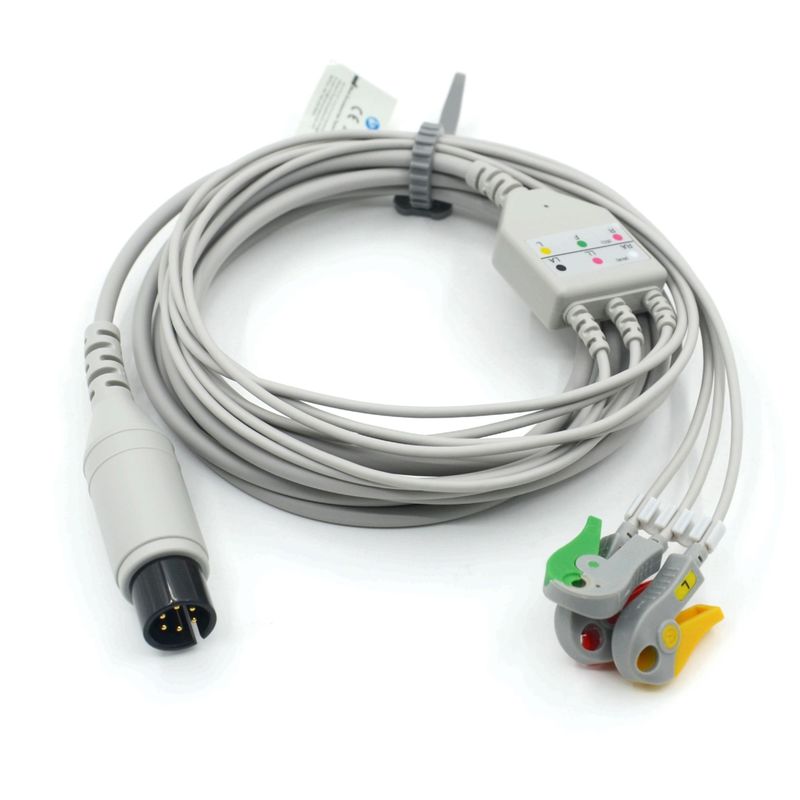 Compatible AAMI Compatible 3 Lead ECG Cable IEC Grabber For Medical Accessories