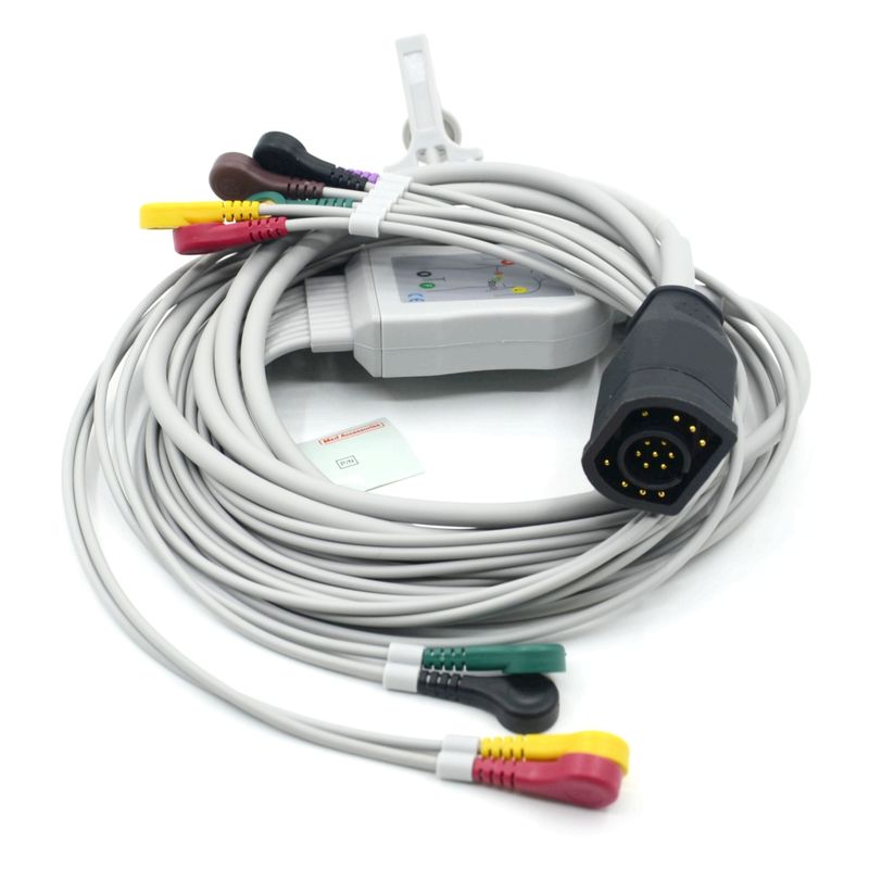 Kompatybilny kabel EKG i przewody typu zatrzaskowego 10 odprowadzeń Zoll, standard IEC