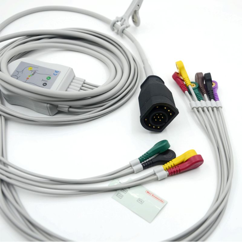Kompatybilny kabel EKG i przewody typu zatrzaskowego 10 odprowadzeń Zoll, standard IEC