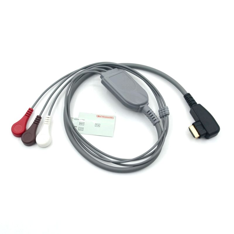 Produkcja medyczna DMS EKG Cable Holter Probe 3Leads Snap AHA/IEC dla DMS300