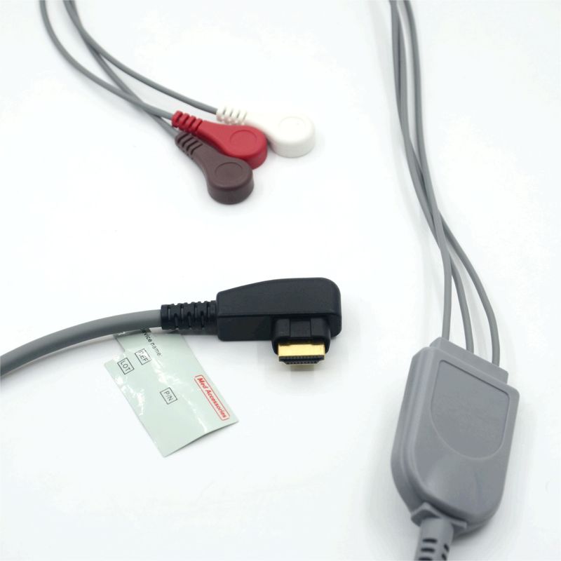 Produkcja medyczna DMS EKG Cable Holter Probe 3Leads Snap AHA/IEC dla DMS300