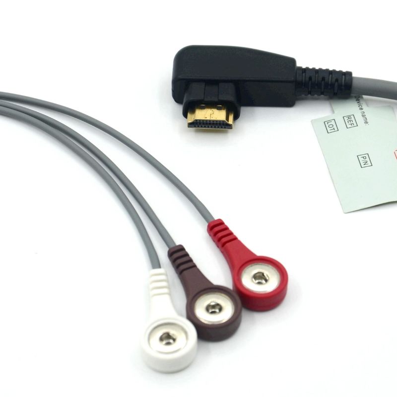 Produkcja medyczna DMS EKG Cable Holter Probe 3Leads Snap AHA/IEC dla DMS300
