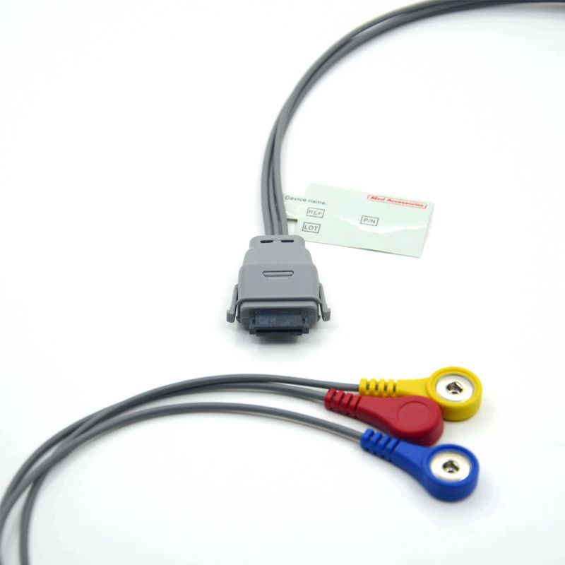 Kompatybilny kabel EKG Holter 5-odprowadzeniowy Edan SE-2003 z zatrzaskiem, używany dla dorosłych/dzieci