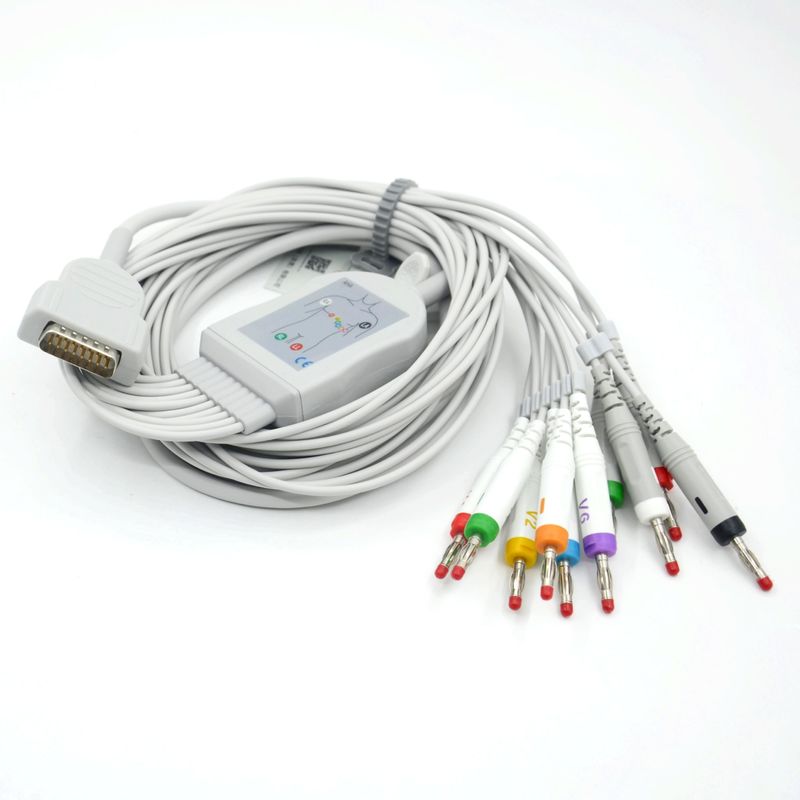 Kompatybilny Nihon Kohden 10 Led EKG Medyczny Kabel EKG 4.0 Banana AHA