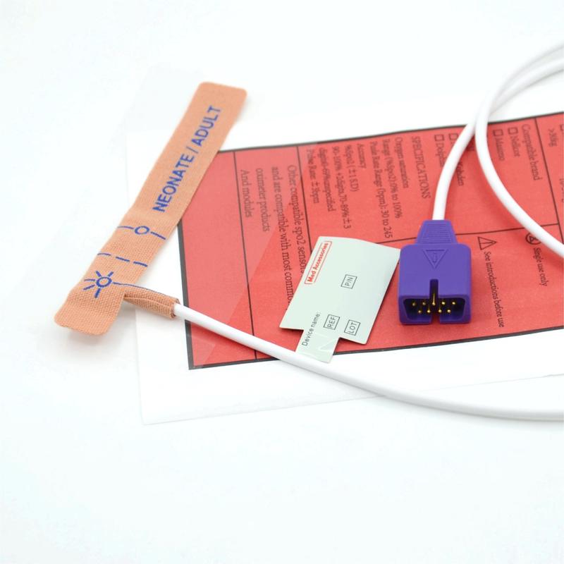 Akcesoria medyczne Dostawca Tkanina rozciągająca Kompatybilny z Nellcor 9pin Jednorazowy czujnik SpO2 dla noworodków/dorosłych