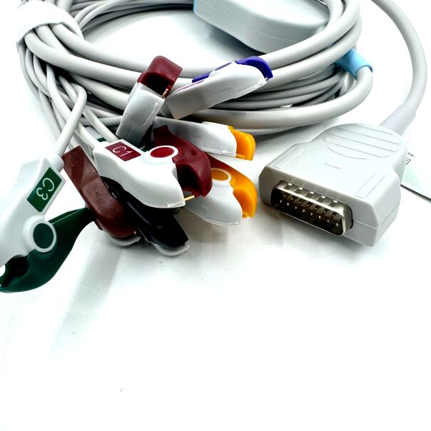 Akcesoria medyczne Kompatybilny 10 ołowiany kabel EKG z końcem chwytalnika Medyczna klasy TPU Lateks Materiały medyczne certyfikowane RoHS